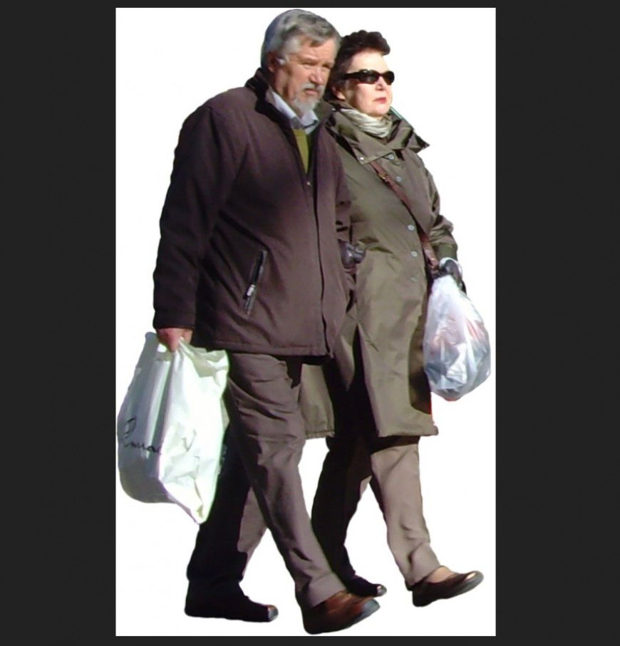 Old couple detail 3d model layout elevation photo file