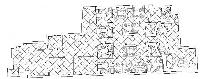 Old dining restaurant architecture layout plan cad drawing details dwg file