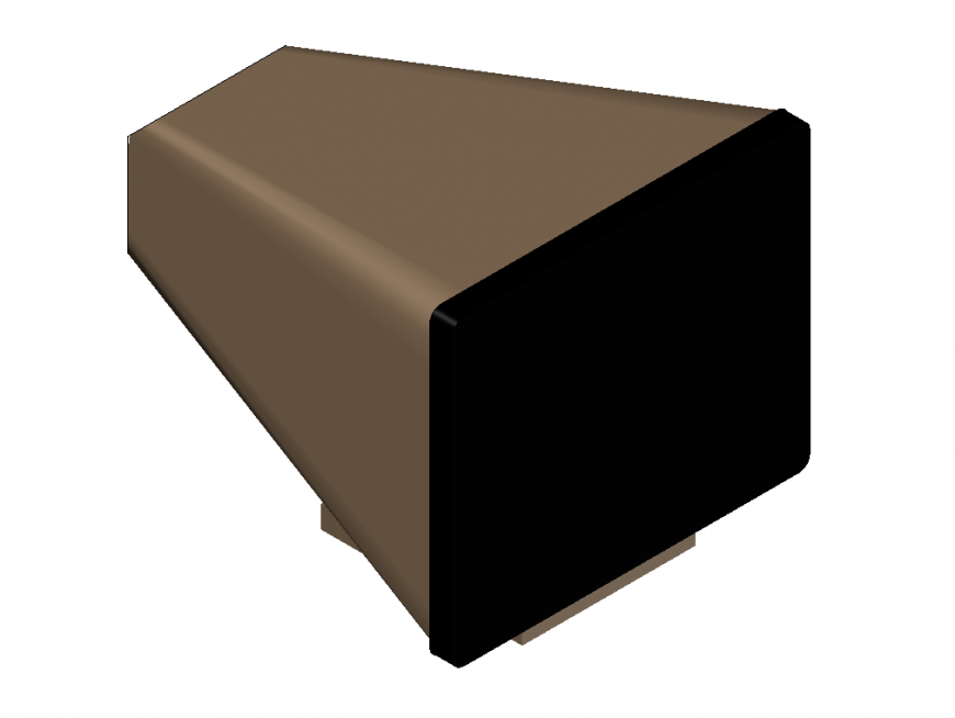 Old fashion 3d television cad block details dwg file