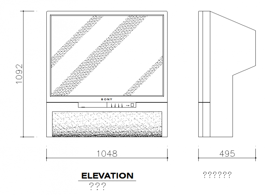 Old fashioned T.V cad best detail dwg file
