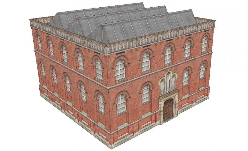Old heritage architectural building 3d model sketch-up file