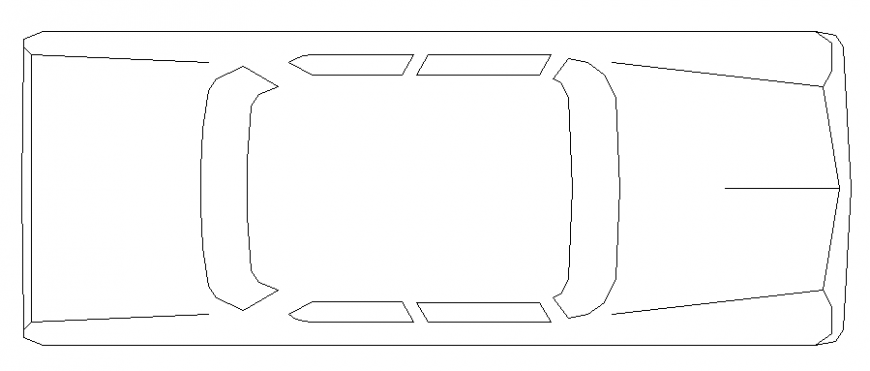 Old one family car roof view elevation cad block details dwg file