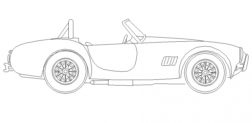 Old sports car CAD Block layout file