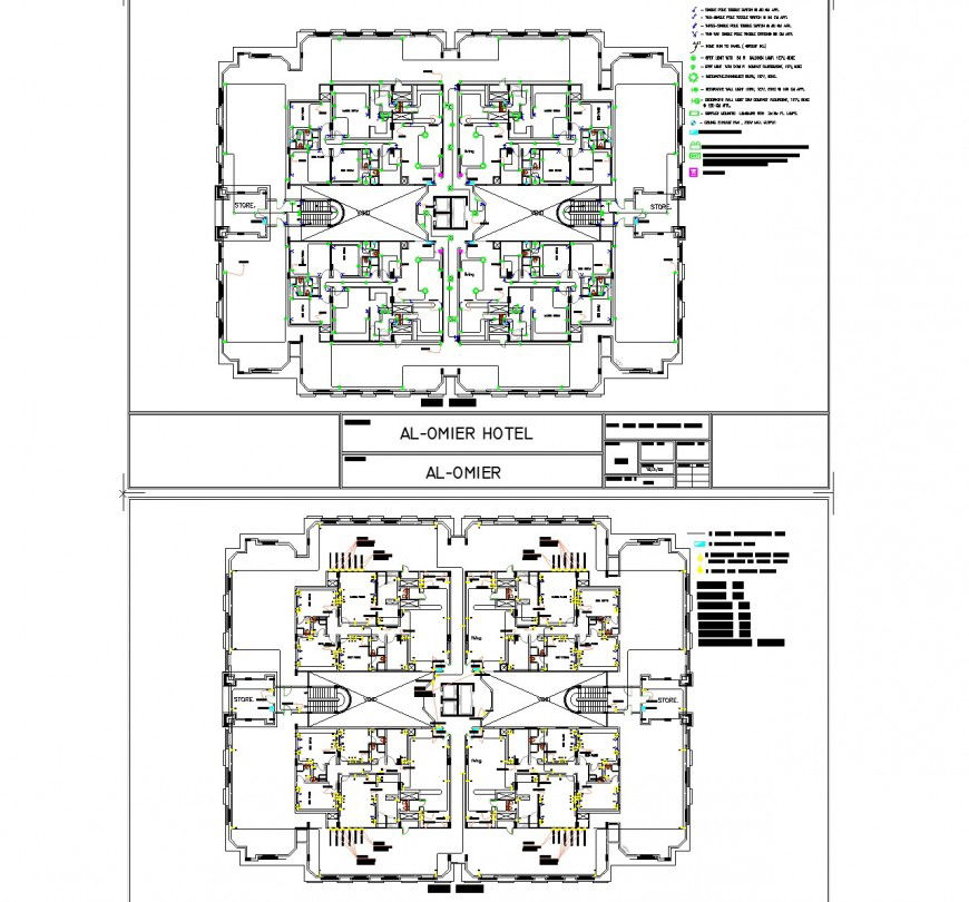 Omier hotel planning autocad file