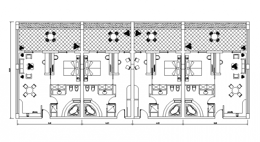 One bhk housing apartment plan autocad software file