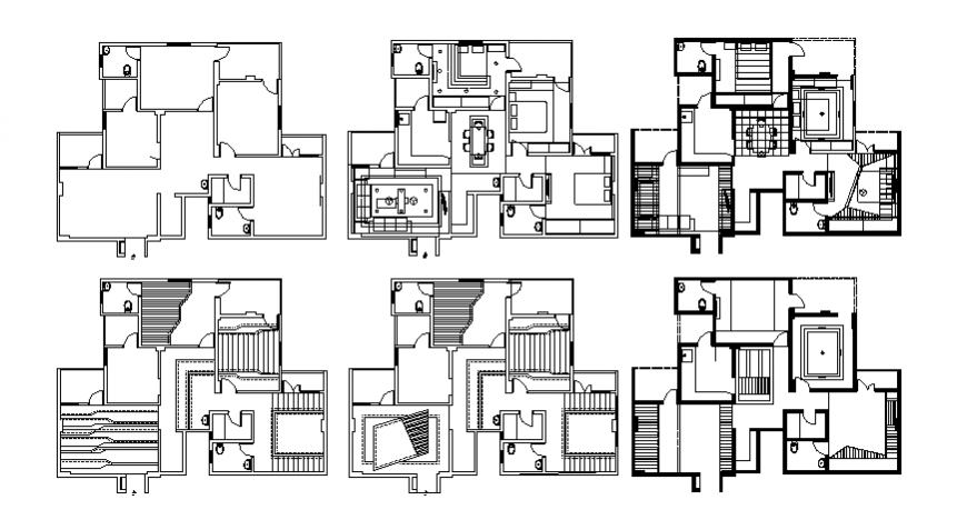 One family bungalow floor plan layout details dwg file
