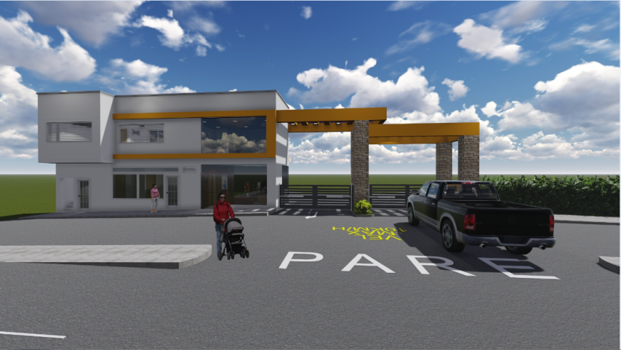 One family house 3d drawing details jpg file