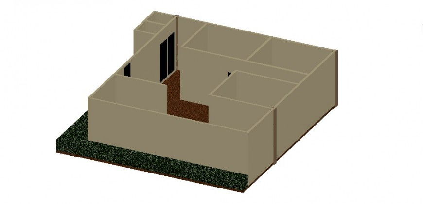 One family house 3d plan model cad drawing details dwg file