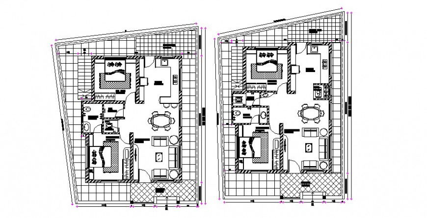 One family house architecture distribution layout plan cad drawing details dwg file