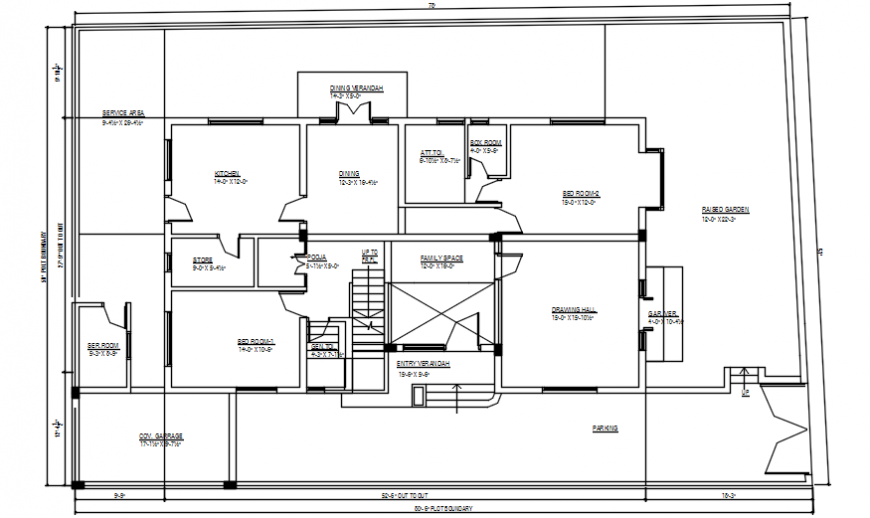 One family house architecture layout plan 2d auto-cad drawing details dwg flle