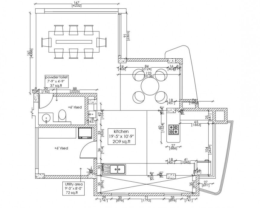 One family house architecture layout plan with furniture layout cad drawing details dwg file