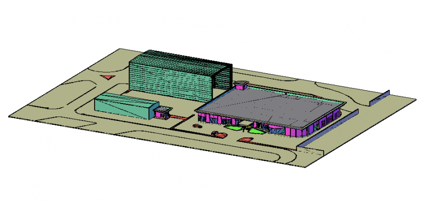 One family house building 3d design cad drawing details dwg file