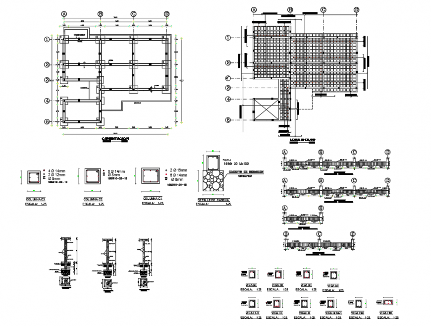 One family house construction plant and structure cad drawing details dwg file