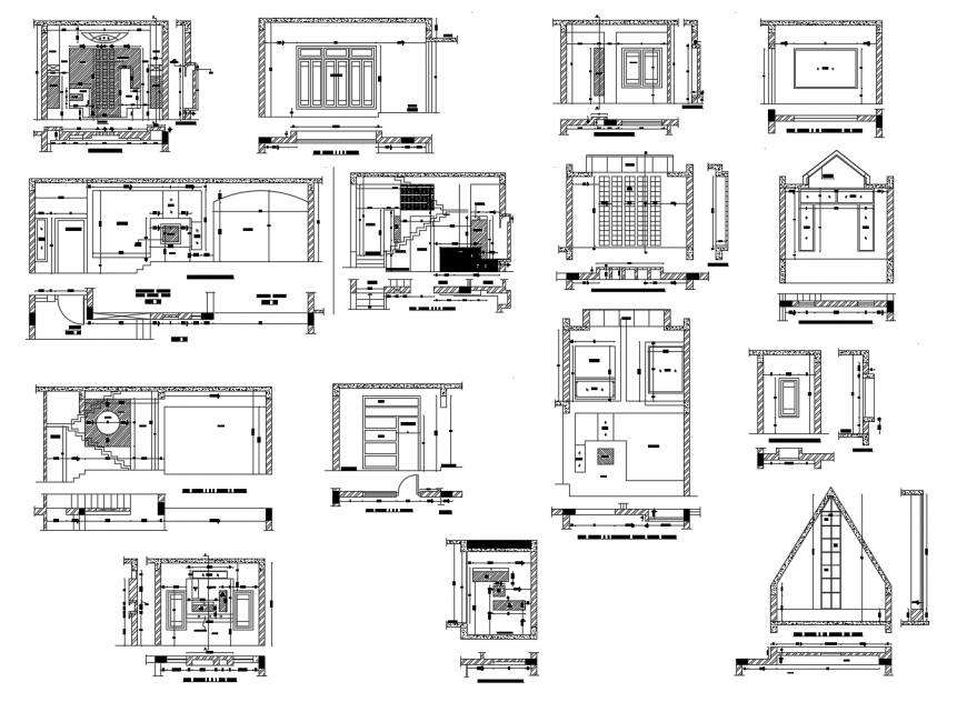 One family house constructive section and working plan cad drawing details dwg file