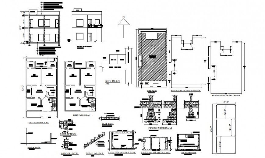 Single Family House CAD Architecture Project DWG File