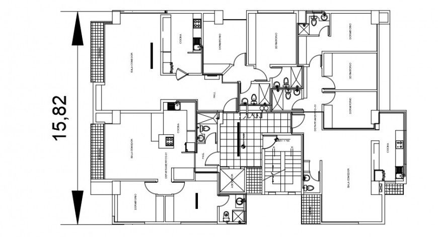 One family house distribution plan 2d drawing details dwg file