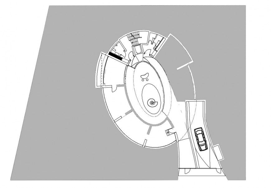 One family house distribution plan dwg file