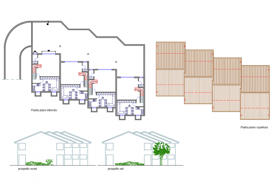 One family house elevation, plan and auto-cad details dwg file