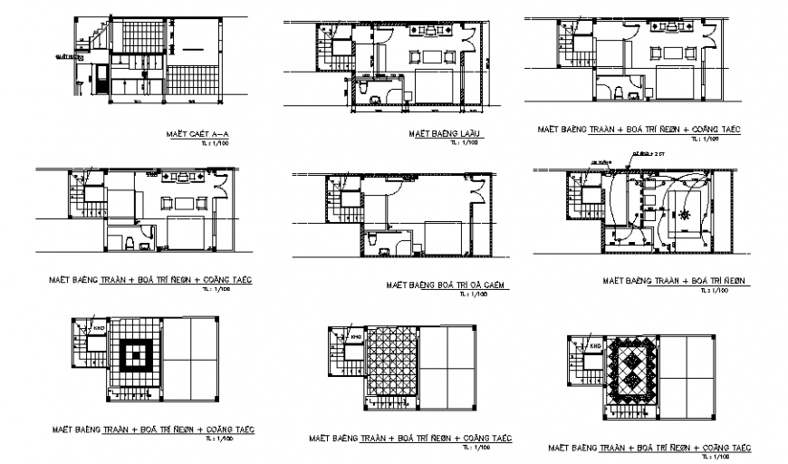 One family house floor plan, foundation plan, electrical layout plan and auto-cad details dwg file