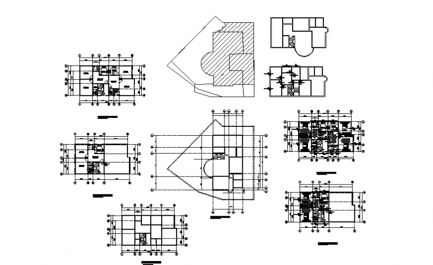 One family house floor plan and auto-cad details dwg file