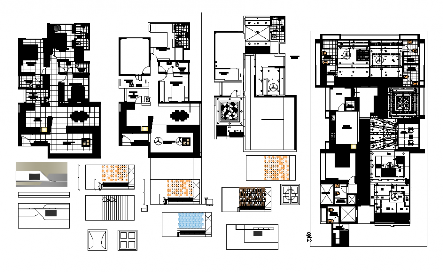One family house floor plan and auto-cad drawing details dwg file