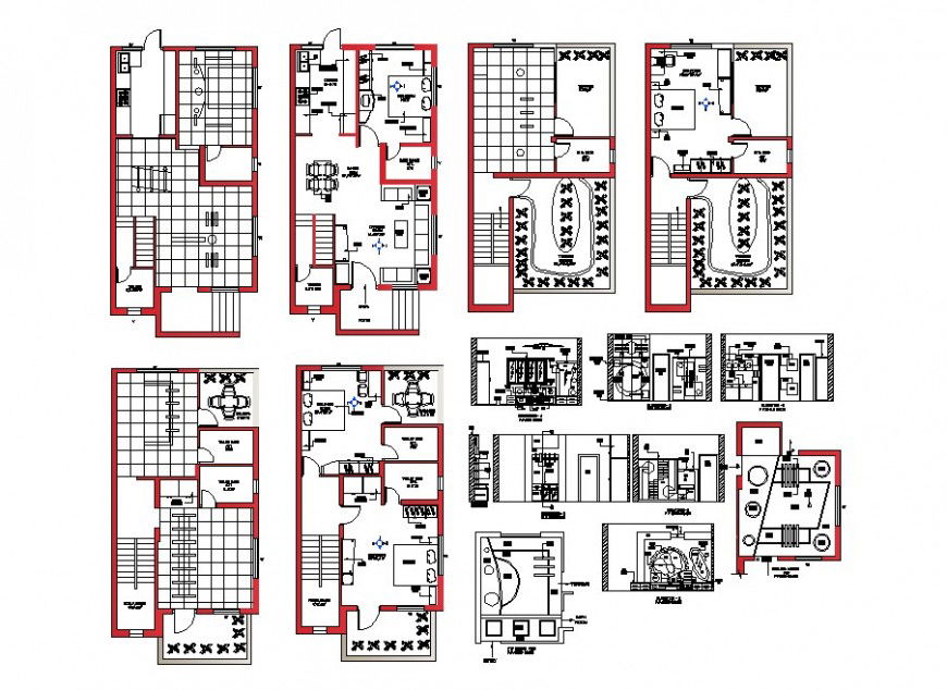 One family house floor plan layout and furniture layout cad drawing details dwg file