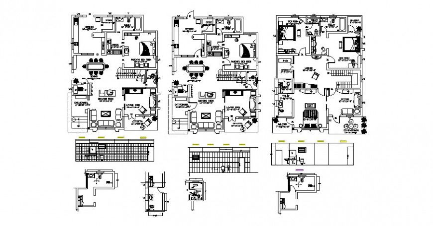 One family house floor plan layout with sanitary cad drawing details dwg file