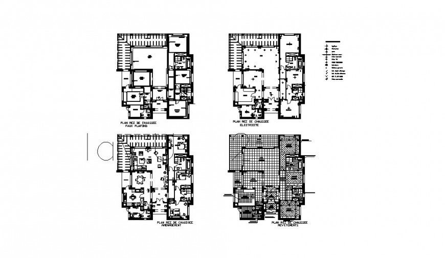 One family house floor plan with furniture cad drawing details dwg file