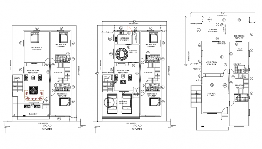 One family house floor plan with site cad drawing details dwg file