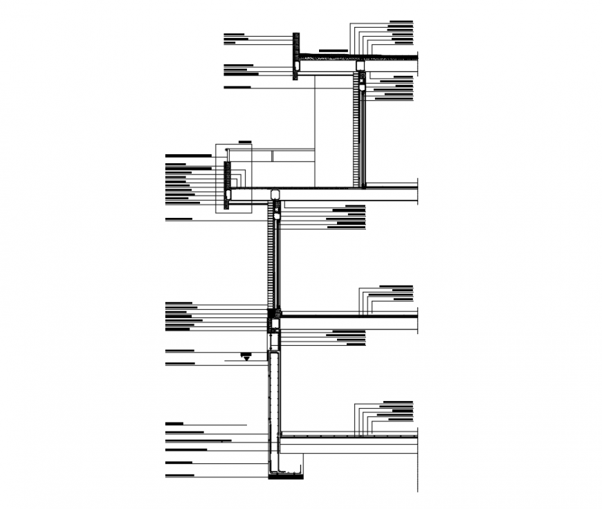One family house front constructive-sectional details dwg file