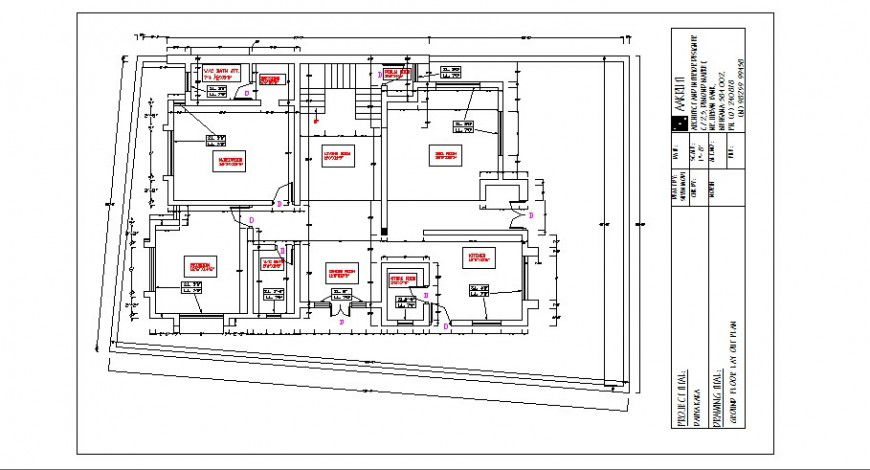 One family house general distribution plan cad drawing details dwg file
