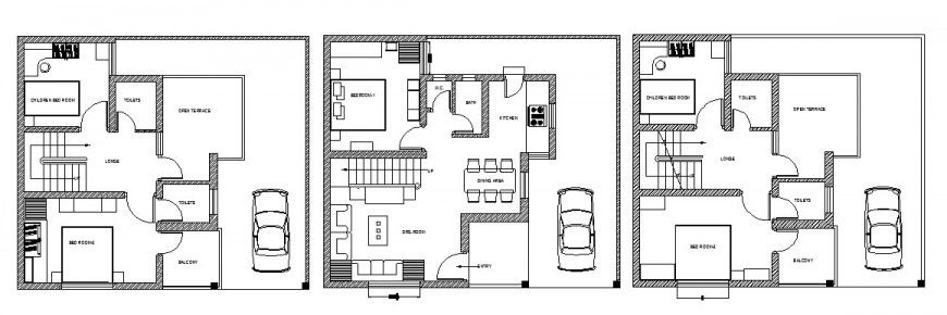 One family house general layout plan cad drawing details dwg file