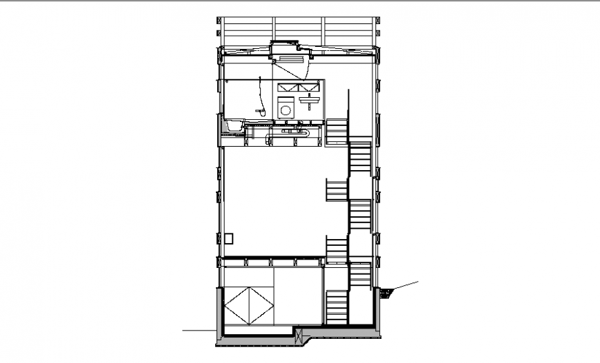 One family house ground floor framing plan details dwg file