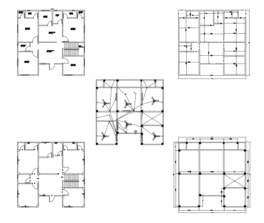 One family house layout plan, ceiling plan, cover plan and auto-cad drawing details dwg file