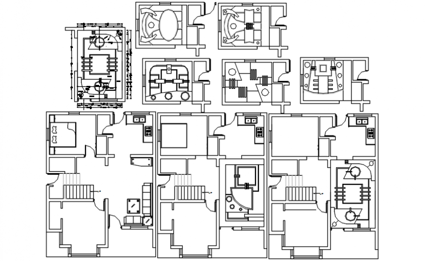 One family house layout plan and ceiling plan cad drawing details dwg file