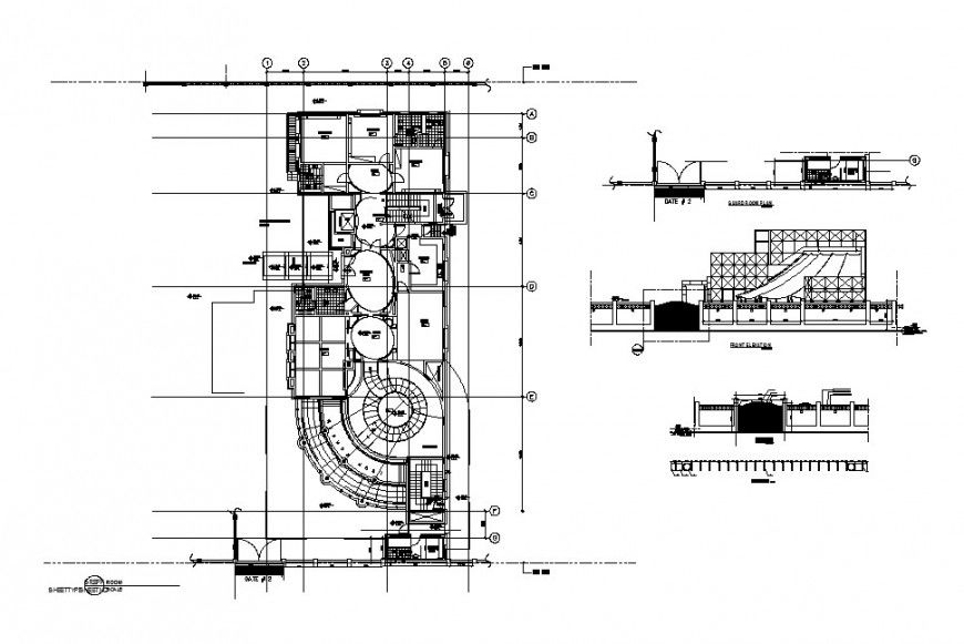 One family house layout plan and gate installation auto-cad drawing details dwg file