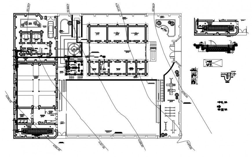 One family house plan with sanitary installation drawing details dwg file