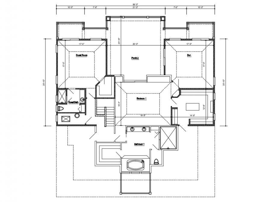 One family house second floor layout plan details dwg file