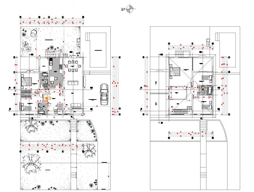 One family housing Santiago child autocad file