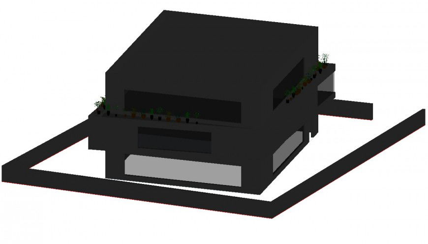 One family residential 3d house model cad drawing details dwg file