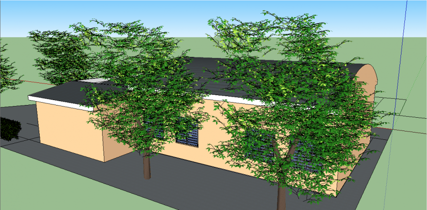 One family residential house 3d model cad drawing details dwg file