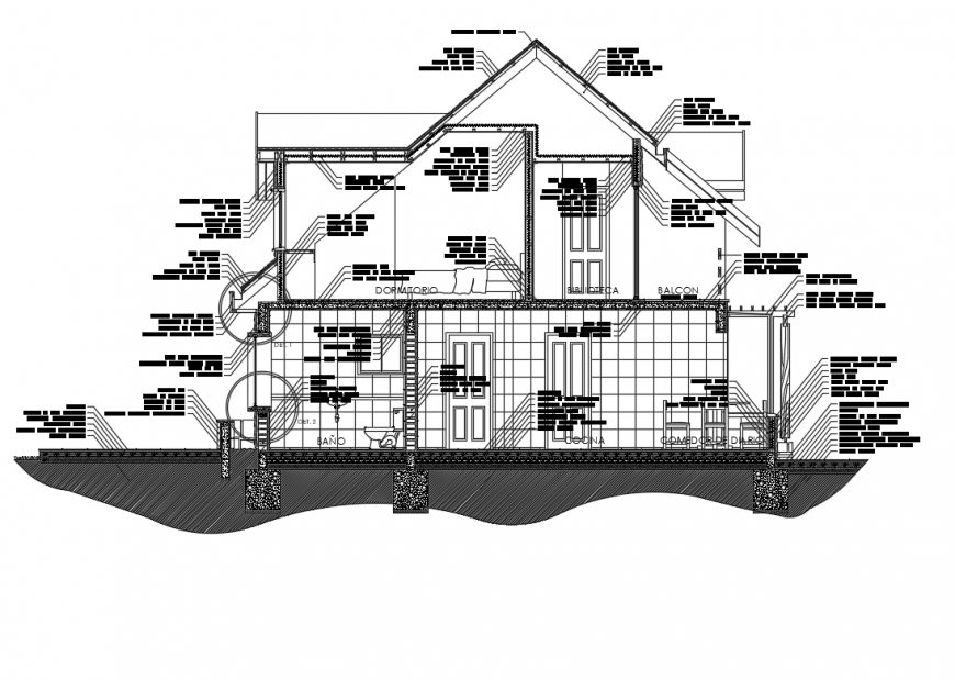 Two-Story House Constructive Sectional Details DWG File