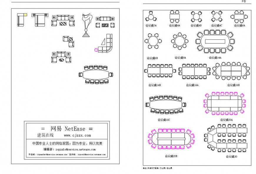 One family used furniture detail in dwg file
