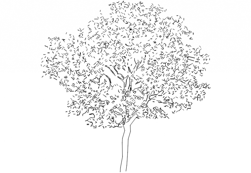 One garden tree elevation block drawing details dwg file