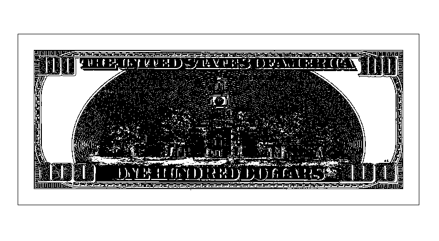 One hundred dollar currency note block cad drawing details dwg file