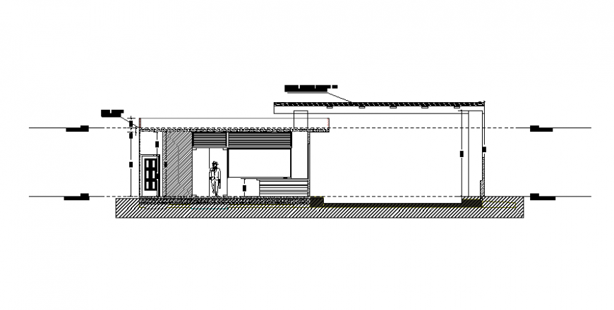 One level office building constructive sectional details dwg file