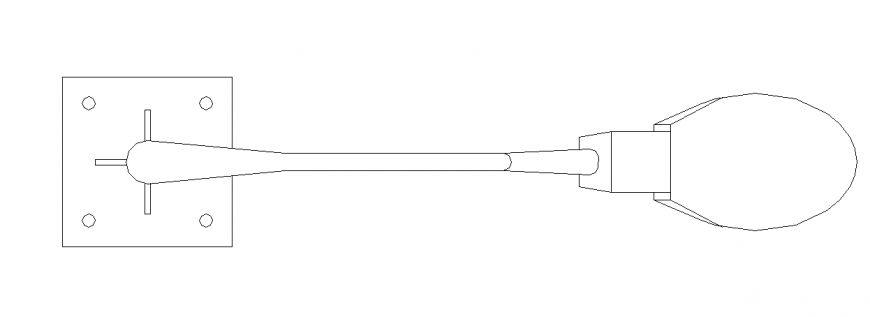 One side view of the street light design view dwg file