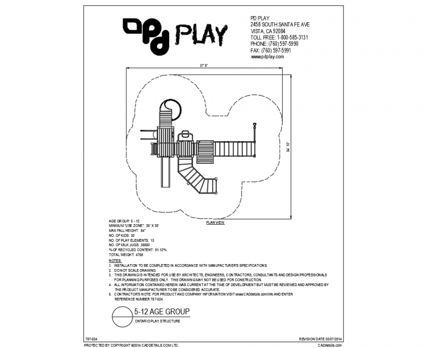 Ontario park plan and structure details dwg file