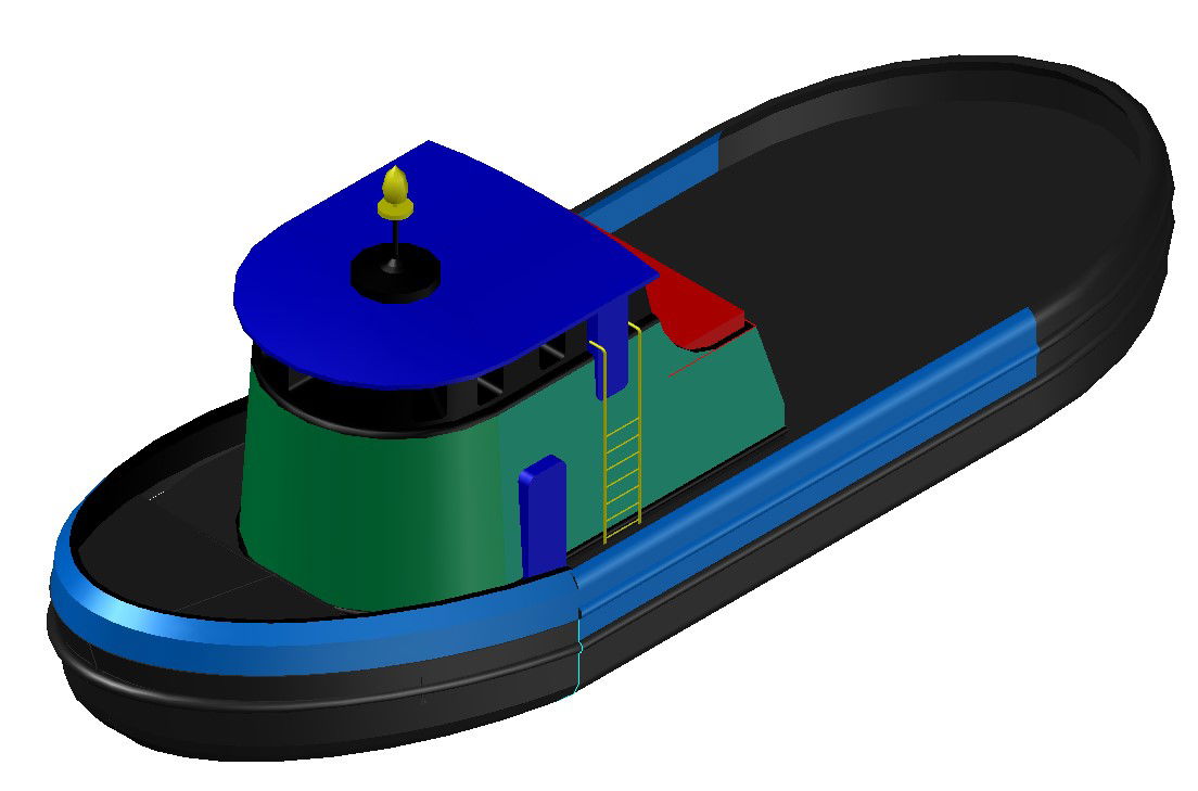 Access Open Boat 3D Model Plan Design in AutoCAD Drawing File