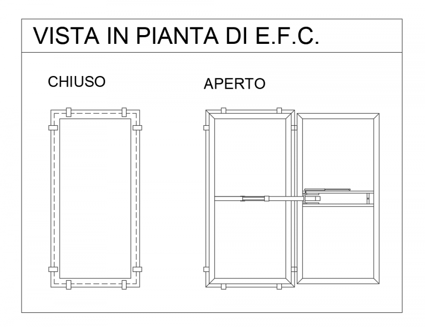 Open and closed fridge elevation cad block details dwg file